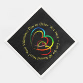 名前を追加するテキストメッセージ - 黒の背景にハート (コーナー)