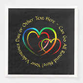 名前を追加するテキストメッセージ - 黒の背景にハート (正面)