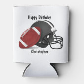 名前を追加するハッピーバースデーFootball 缶クーラー (正面)