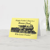 名前を追加するパーソナライズ文字トレインステップ父の日 カード (正面)