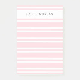 名前を追加するピンクノストライプのート ポストイット