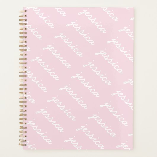 名前を追加するピンク色のアクセント記号 |パーソナライズされた | プランナー手帳 (正面)