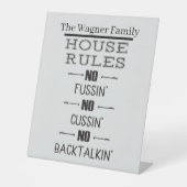 名前を追加するファミリールールペデスタルサイン 台座サイン (正面)