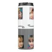 名前を追加するフォトコラージュ白いグレー タンブラー (裏面)