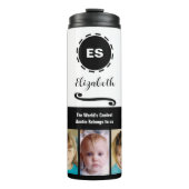 名前を追加するフォトコラージュ白い黒 タンブラー (正面)