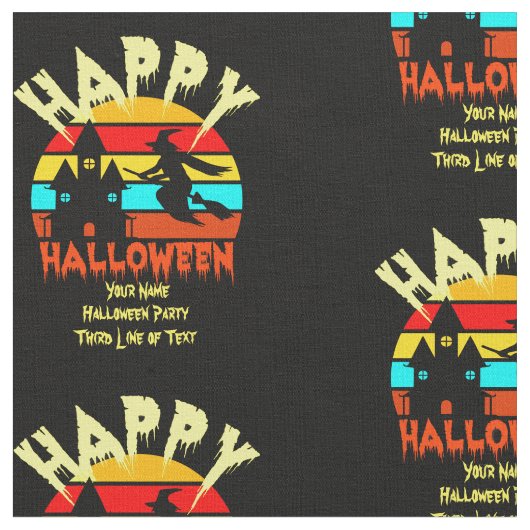 名前を追加する任意の文字ハロウィーンサンセット ファブリック (クローズアップ)