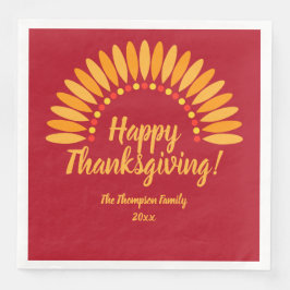 名前を追加する年ハッピー感謝祭Yellows Red