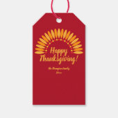 名前を追加する年ハッピー感謝祭Yellows Red ギフトタグ (正面)