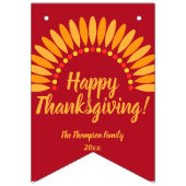 名前を追加する年ハッピー感謝祭Yellows Red バンティングフラッグ (第2の旗)