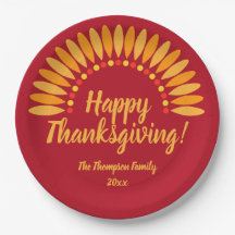 名前を追加する年ハッピー感謝祭Yellows Red