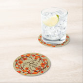 名前を追加する感謝祭の秋 ラウンドペーパーコースター (インサイチュ)