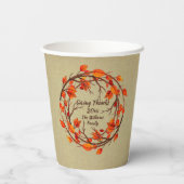 名前を追加する感謝祭の秋 紙コップ (裏面)