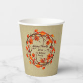 名前を追加する感謝祭の秋 紙コップ (正面)