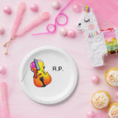 名前を追加する文字ブラウンのバイオリン音楽の恋人 ペーパープレート (パーティー)