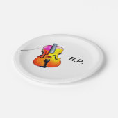 名前を追加する文字ブラウンのバイオリン音楽の恋人 ペーパープレート (アングル)