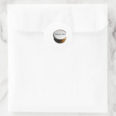 名前を追加する文字茶色の黒いドラムビートスティック ラウンドシール (バッグ)