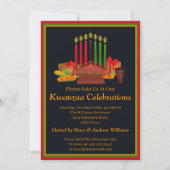 名前を追加する日付詳細クワンザキャンドル饗宴パーティー 招待状 (正面)