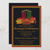 名前を追加する日付詳細クワンザキャンドル饗宴パーティー 招待状 (正面/裏面)