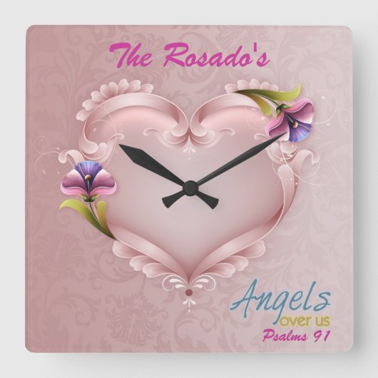 名前を追加する正方形の壁時計 スクエア壁時計 (正面)