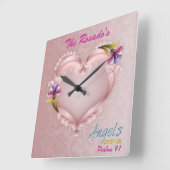 名前を追加する正方形の壁時計 スクエア壁時計 (傾斜)