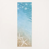 名前を追加する水彩ビーチモノグラム ヨガマット (正面)