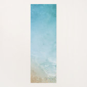 名前を追加する水彩ビーチモノグラム ヨガマット (裏面)