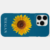 名前を追加する海ブルーイエローサンフラワー Case-Mate iPhoneケース (裏面 (横))