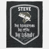 名前を追加する漁師の神話の伝説の魚釣り フリースブランケット (正面)