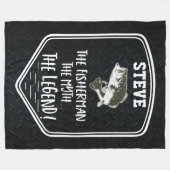 名前を追加する漁師の神話の伝説の魚釣り フリースブランケット (正面(横))