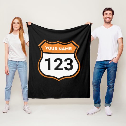 名前を追加する番号レースIDオレンジ フリースブランケット (インサイチュ)