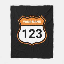 名前を追加する番号レースIDオレンジ フリースブランケット