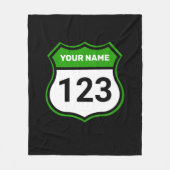 名前を追加する番号レースIDグリーン フリースブランケット (正面)