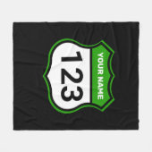 名前を追加する番号レースIDグリーン フリースブランケット (正面(横))