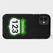 名前を追加する番号レースIDグリーン Case-Mate iPhoneケース (裏面(横))
