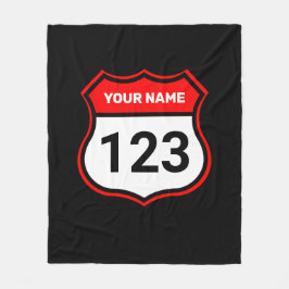 名前を追加する番号レースID赤 フリースブランケット