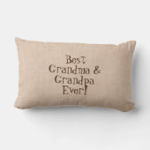 名前を追加する私たちの孫最高の、後ろに祖父母 ランバークッション (裏面)