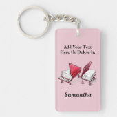 名前を追加する私の他の本はピアノピンク キーホルダー (正面)