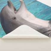 名前を追加する笑顔のイルカの写真 シェルパブランケット (3/4)