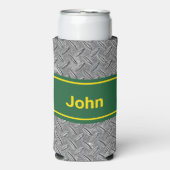 名前を追加する緑とメタルのイメージ高さ スリム缶クーラー (Seltzer正面)