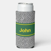 名前を追加する緑とメタルのイメージ高さ 缶クーラー (Seltzer裏面)