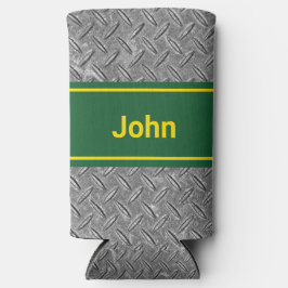 名前を追加する緑とメタルのイメージ高さ 缶クーラー