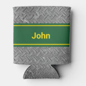 名前を追加する緑とメタルのイメージ高さ 缶クーラー (正面)