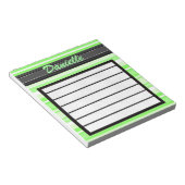 名前を追加する緑のストライプメモ帳 ノートパッド (アングル)