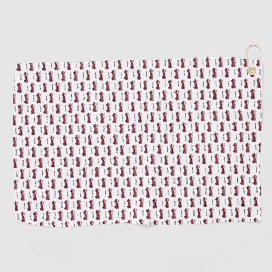 名前を追加する赤い消防車のパーソナライズされた子供 ゴルフタオル (横)