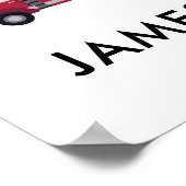 名前を追加する赤い消防車のポスタパーソナライズされたー ポスター (角)