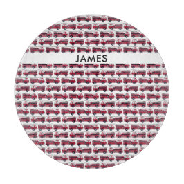 名前を追加する赤い消防車パーソナライズされた カッティングボード