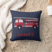 名前を追加する赤い消防車パーソナライズされた クッション (ブランケット)