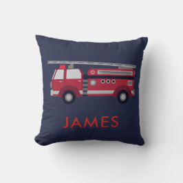 名前を追加する赤い消防車パーソナライズされた クッション