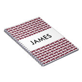 名前を追加する赤い消防車パーソナライズされた ノートブック (右側)