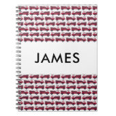 名前を追加する赤い消防車パーソナライズされた ノートブック (正面)